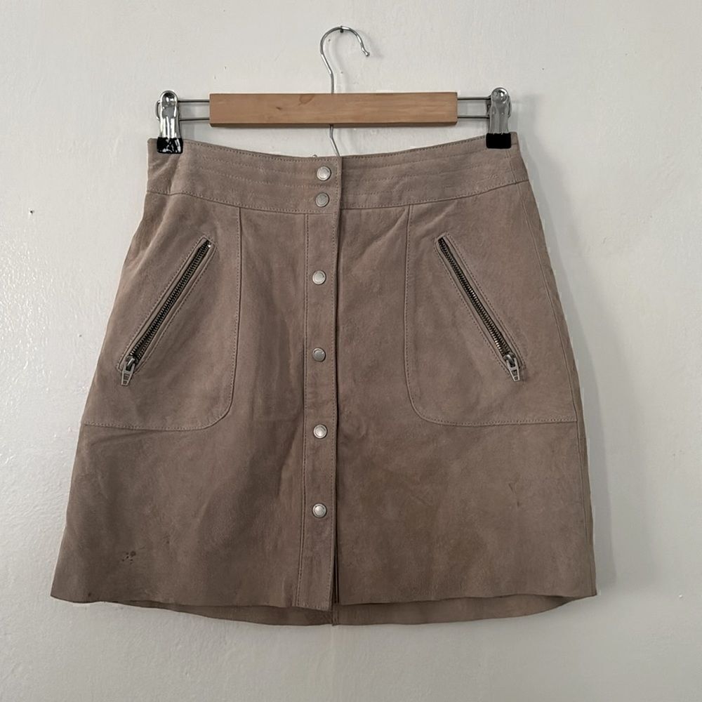 Blank NYC 100% Suede Light Beige Skirt NWT - Picture 2 of 8